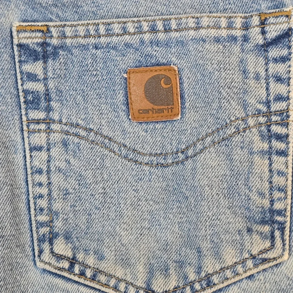 Carhartt B172 DST Relaxed Fit Flannel Lined Jeans Mens‎ 38x32 Light Wash Denim